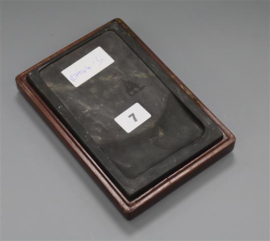 A Chinese slate ink block 19.5 x 13.5cm